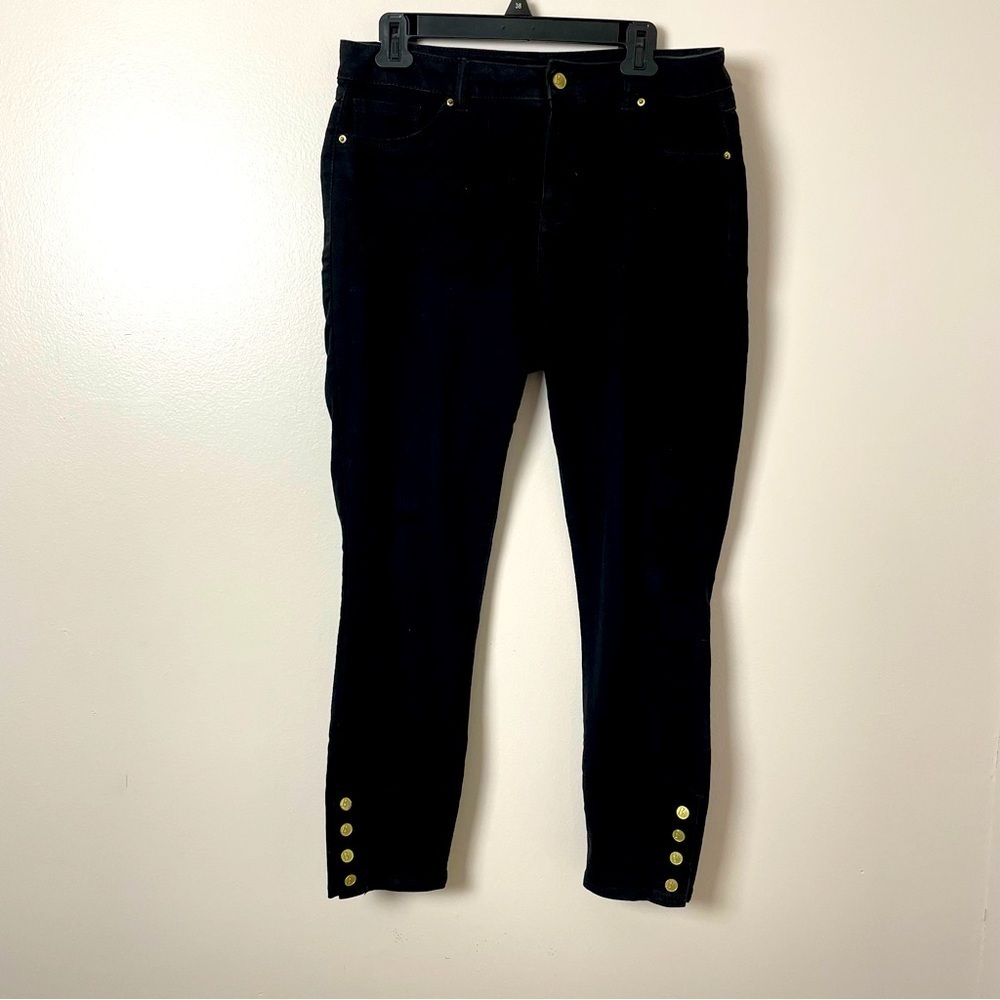 B Brazen Skinny High-Rise Cropped Jeans - Black - Size 12